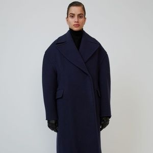 Acne Studios Sculptural coat navy melange SZ32 RRP$1040 AUD